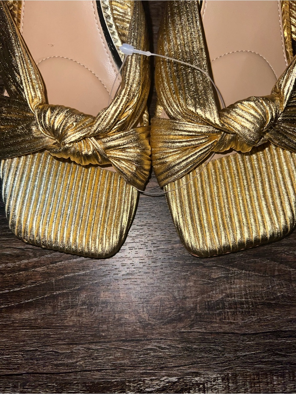 Badgley Mischka Metallic Gold Knotted Wedge Sandal - Picture 3 of 7